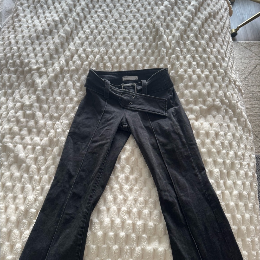 Vintage garage low waist flare black pant